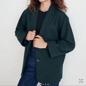 Madewell The Brushed Oversized Dorset Blazer Women Large Green Oversized